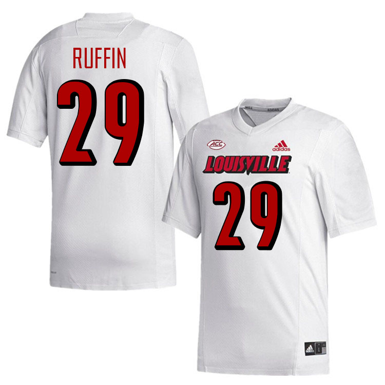 Men #29 Blake Ruffin Louisville Cardinals College Football Jerseys Stitched-White